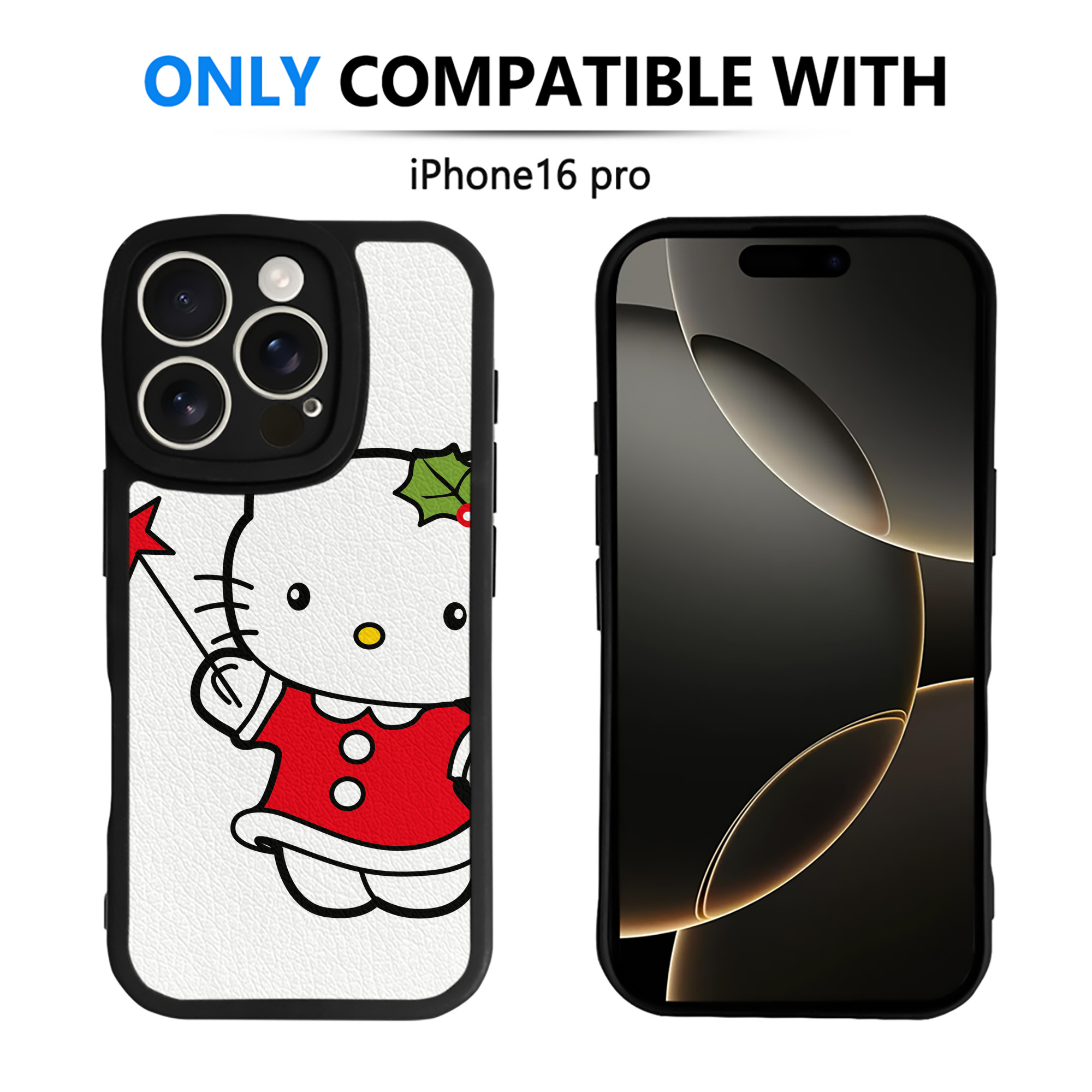 （画像用） Hello Kitty ハローキティ 【iPhone 16シリーズ対応】シリコンスマホケース（レザー調） 材質：シリコン